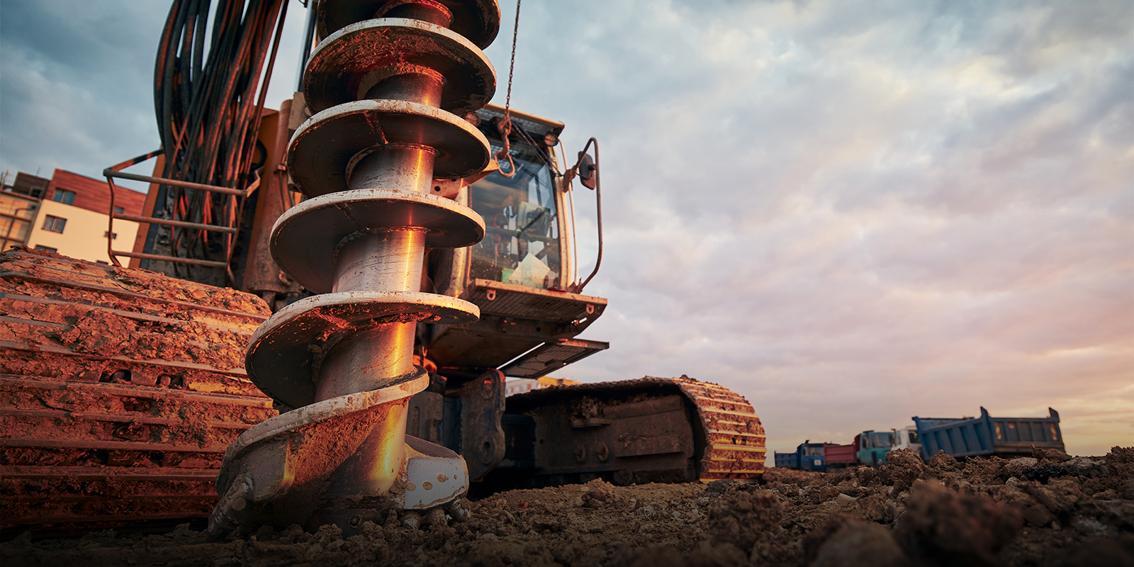 Land- oder Baumaschine im Einsatz